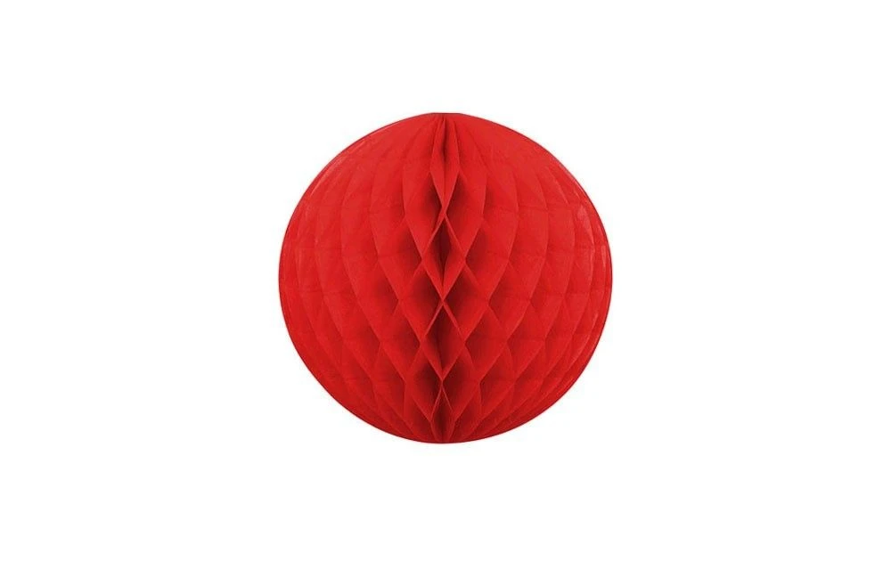 Honeycombbal ø20cm Rood 1 Honeycombbal ø20cm Rood