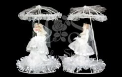 Bruidspaar Metaaldraad Parasol