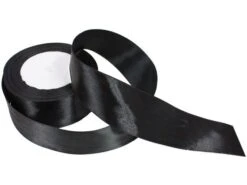 Satijnlint 4cm Zwart