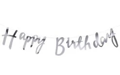 'Happy Birthday' Garland Zilver