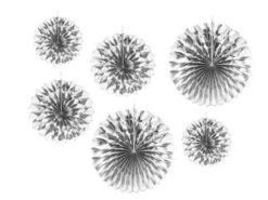 Deco Waaiers Metallic Zilver 6dlg
