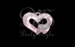 Acryllen Hart Amulet Roze (12st)