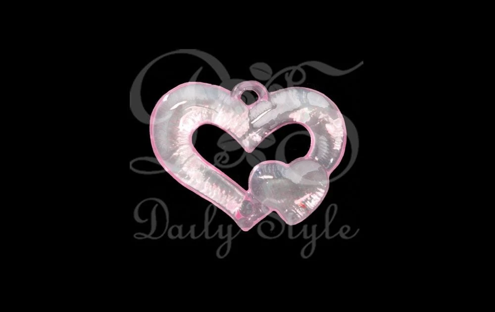 Acryllen Hart Amulet Roze (12st) 1 Acryllen Hart Amulet Roze (12st)