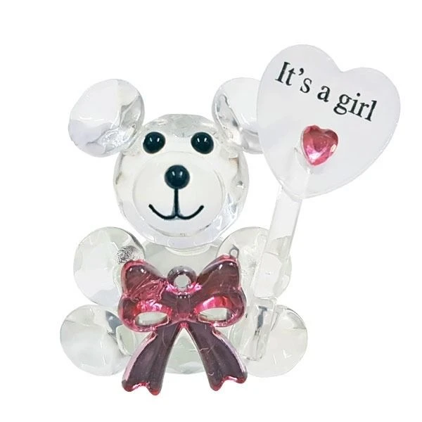 Kristallen Beer 'Heart Balloon' Roze 1 Kristallen Beer 'Heart Balloon' Roze