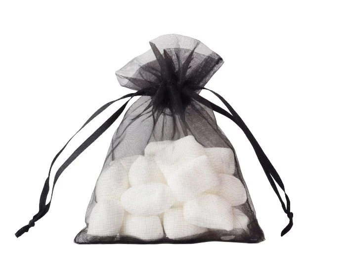 Organzazak M 9x13cm Zwart (12st) 2 Organzazak M 9x13cm Zwart (12st) - Afbeelding 2