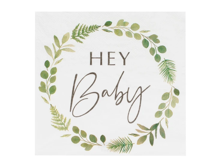 Servetten Hey Baby Botanical Ginger Ray (16st) 2 Servetten Hey Baby Botanical Ginger Ray (16st) - Afbeelding 2