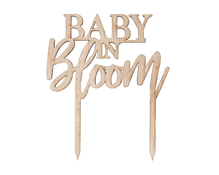 * Houten Taarttopper Baby In Bloom Ginger Ray 2 * Houten Taarttopper Baby In Bloom Ginger Ray - Afbeelding 2