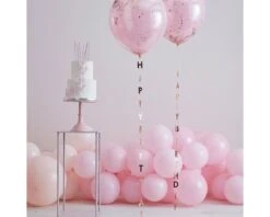 Ballonstaartje Happy Birthday Roségoud Ginger Ray (5st)