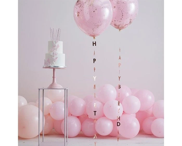 Ballonstaartje Happy Birthday Roségoud Ginger Ray (5st) 1 Ballonstaartje Happy Birthday Roségoud Ginger Ray (5st)