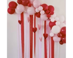 Backdrop Streamers Pink & Red Balloons Ginger Ray
