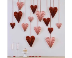 Hangdecoratie Hartjes Red & Pink Ginger Ray (16st)