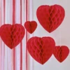 Honeycomb Hangdecoratie Hartjes Rood Ginger Ray (5st)