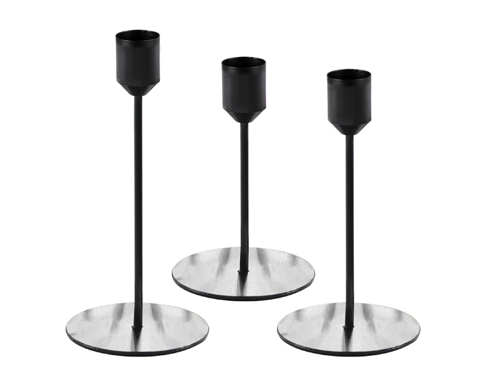 Kandelaars Mat Zwart Ginger Ray (3st) 2 Kandelaars Mat Zwart Ginger Ray (3st) - Afbeelding 2