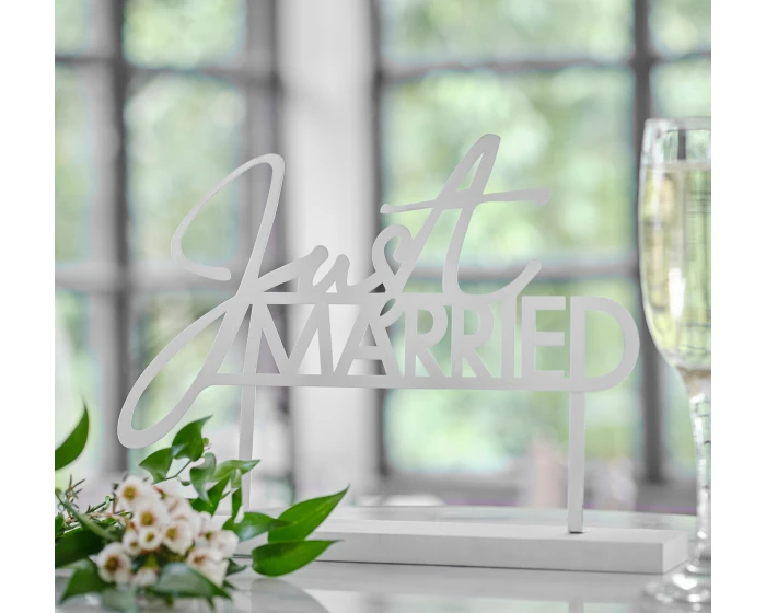 Tafelbord Just Married Metaal Wit Ginger Ray 1 Tafelbord Just Married Metaal Wit Ginger Ray