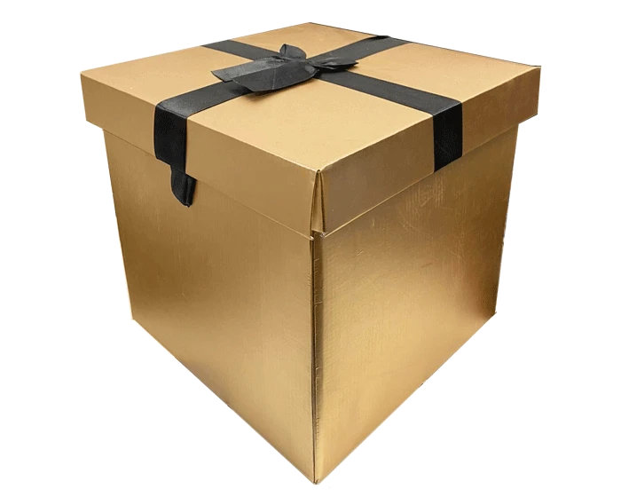 Cadeaudoos XL Goud + Zwarte Strik 2 Cadeaudoos XL Goud + Zwarte Strik - Afbeelding 2