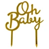 Cake Topper Oh Baby Goud