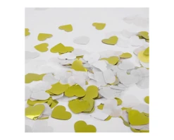 Zijdevloei Confetti Hartjes Goud/Wit (15g)