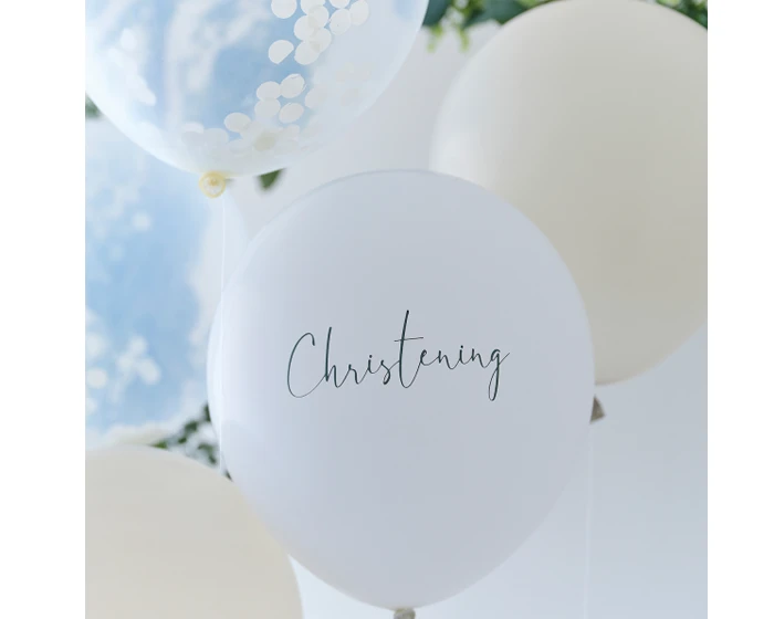 Ballonnen Christening Wit, Nude & Confetti Ginger Ray (5st) 1 Ballonnen Christening Wit, Nude & Confetti Ginger Ray (5st)