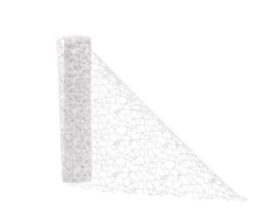 Decoratiestof Spider Glitter Wit (28x270cm)