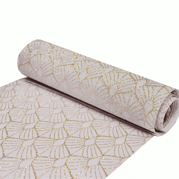 Decoratiestof Leaf Wit & Goud (28x270cm) 1 Decoratiestof Leaf Wit & Goud (28x270cm)