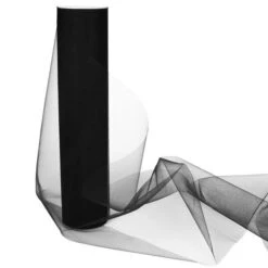 Tule Rol Zwart 30cm (18m)