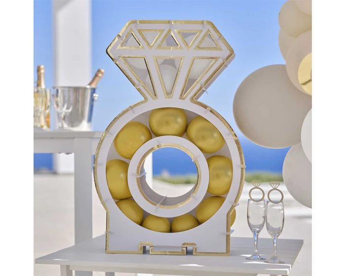 Ballonnen Mozaïek Standaard Engagement Ring Ginger Ray 1 Ballonnen Mozaïek Standaard Engagement Ring Ginger Ray