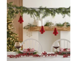 Hangdecoratie Sneeuwvlok & Kerstboom Red Rustic Ginger Ray (10st)