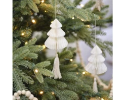 Hangdecoratie Kerstboom Honeycomb Crème Ginger Ray (4st)