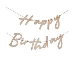 Houten Slinger Happy Birthday Ginger Ray -Versiering Winkel houten slinger hb