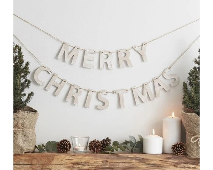 Houten Slinger Merry Christmas Ginger Ray 1 Houten Slinger Merry Christmas Ginger Ray