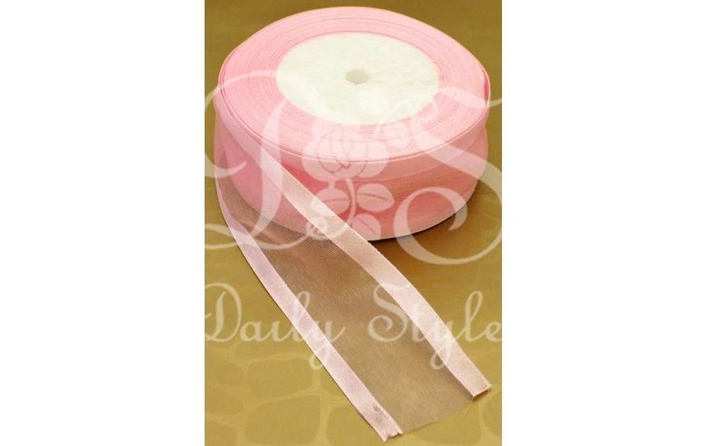 Organzalint 4cm Roze 1 Organzalint 4cm Roze