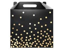 Cadeaudoos Dots Zwart/Goud 12cm (3st)