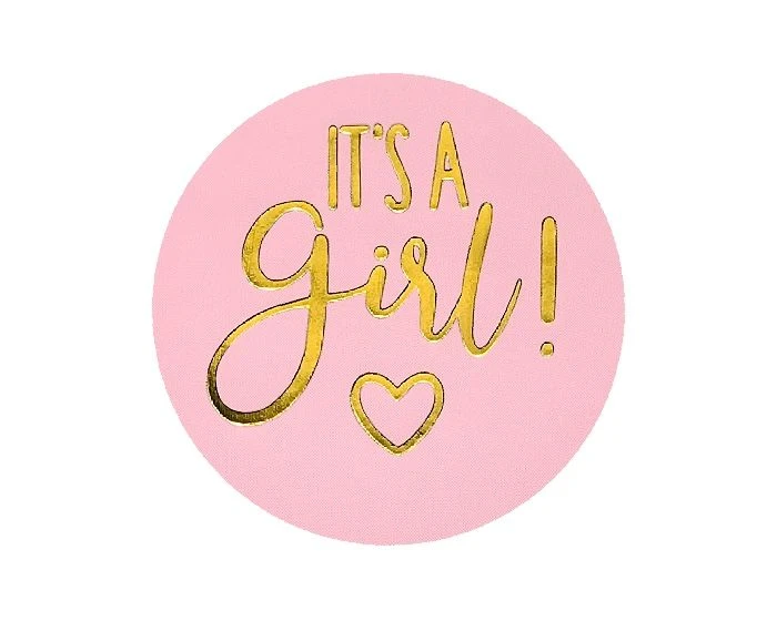 Stickers It's A Girl! Roze/Goud (24st) 1 Stickers It's A Girl! Roze/Goud (24st)