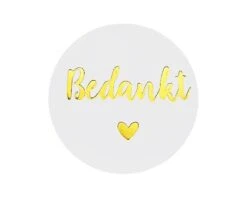 Stickers Bedankt Wit/Goud (24st)