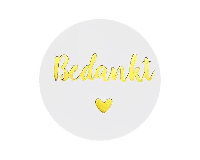 Stickers Bedankt Wit/Goud (24st) 1 Stickers Bedankt Wit/Goud (24st)