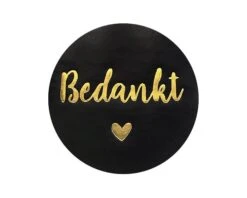 Stickers Bedankt Zwart/Goud (24st)