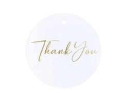 Hangkaartjes Thank You Wit/Goud (12st)