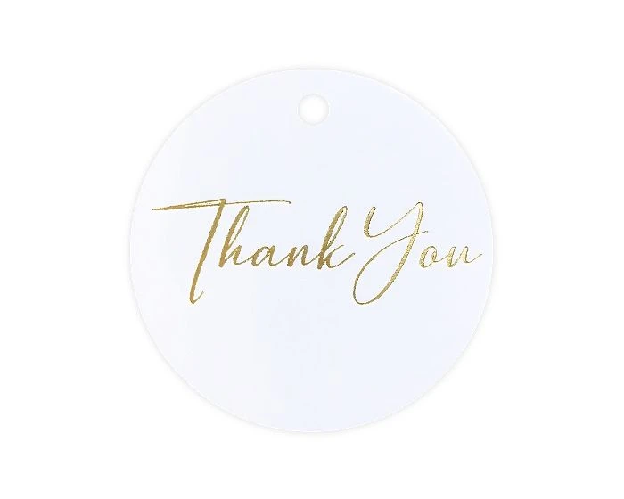 Hangkaartjes Thank You Wit/Goud (12st) 1 Hangkaartjes Thank You Wit/Goud (12st)