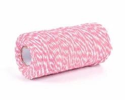 Bindtouw Katoen Roze/Wit (100m)