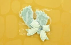 Decoratie Vilt Voetjes Blauw (12st)