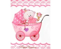 Plastic Tafelkleed Babywagen Roze (108x180cm)
