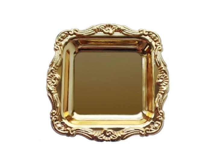 Mini Dienbladen Vierkant Goud (12st) 1 Mini Dienbladen Vierkant Goud (12st)