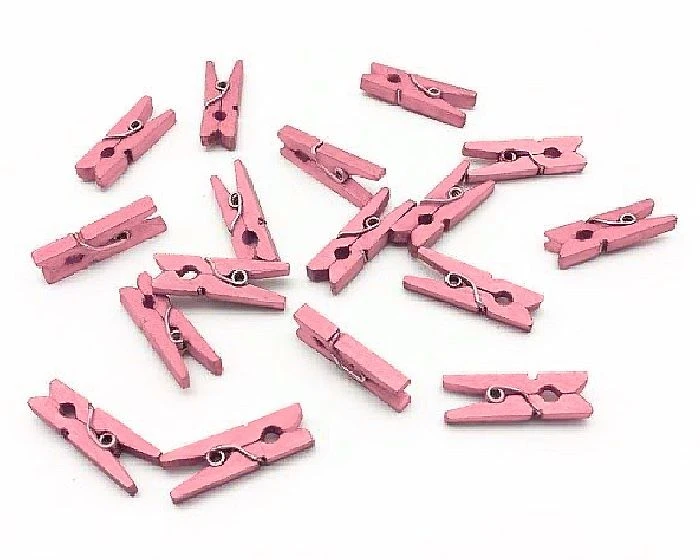 Houten Mini Knijpertjes Roze (24st) 2 Houten Mini Knijpertjes Roze (24st) - Afbeelding 2