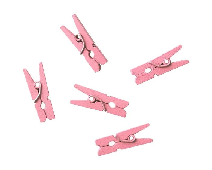 Houten Mini Knijpertjes Roze (24st) 1 Houten Mini Knijpertjes Roze (24st)