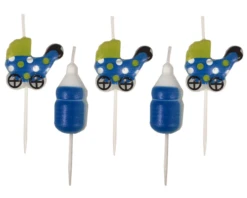 Kaarsjes Geboorte Blauw (5st)