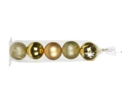 Kerstballen Goud 80mm (5st)