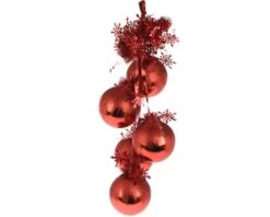 Kerstballen Tros Rood