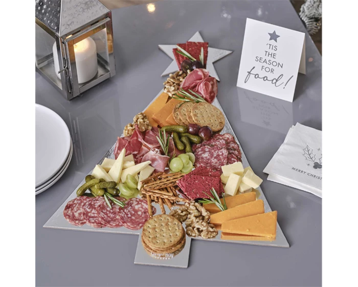 Serveerplank Kerstboom Zilver Ginger Ray 1 Serveerplank Kerstboom Zilver Ginger Ray