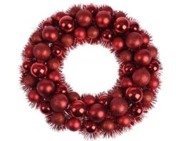 Kerstkrans Rood Met Ballen
