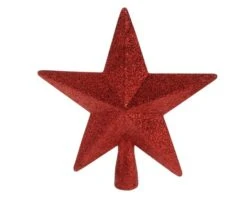Piek Ster Glitter Rood 19cm
